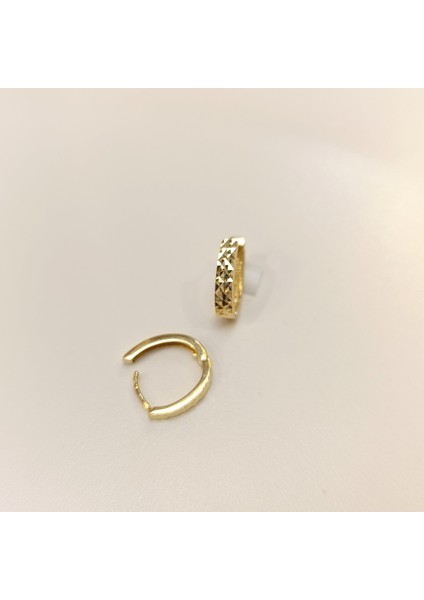 12.5mm Oval Kalemli Halka Küpe 14 Ayar Altın Hd Videolu fiyatları