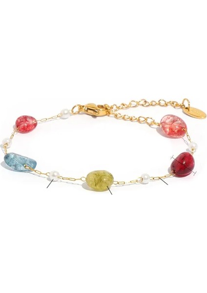 Aurora Gem 18 Ayar Altın Kaplama Paslanmaz Çelik Renkli Taş Detaylı Bileklik – Yaz Işıltısı modelleri