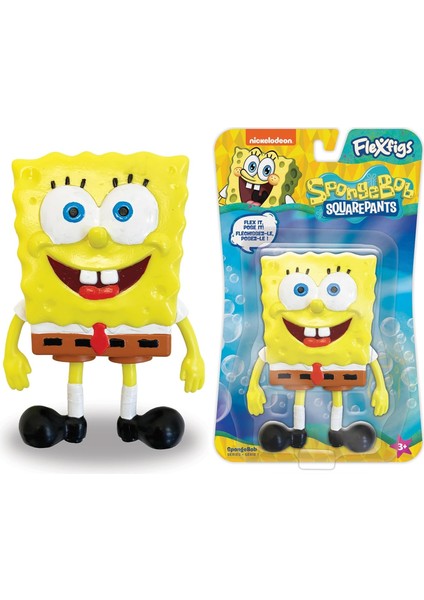 Nickelodeon Spongebob Squarepants Flexfigs Sünger Bob Kare Pantolon Esnek Hareketli Figür - 10 cm