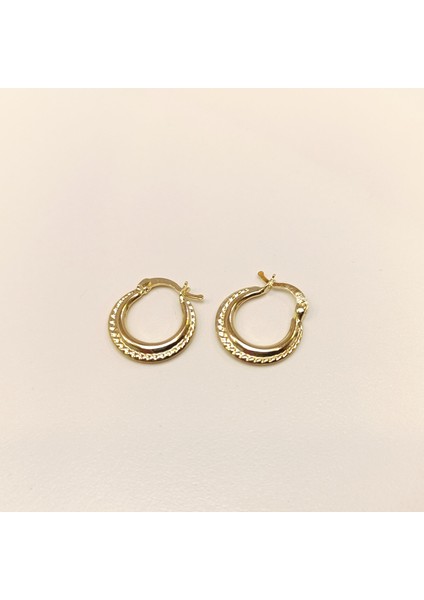 15MM Tırtıklı Halka Küpe 14 Ayar Altın Hd Videolu fiyatları