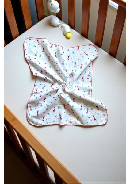 Minika Çok Amaçlı Müslin Örtü Pembe Zürafa 80 x 90 cm Yenidoğan Örtü Bez