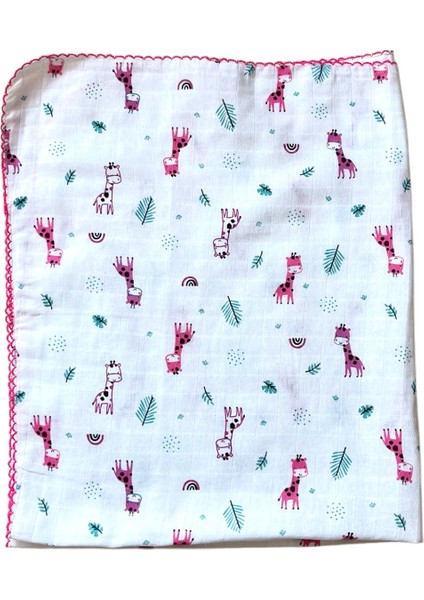 Minika Çok Amaçlı Müslin Örtü Pembe Zürafa 80 x 90 cm Yenidoğan Örtü Bez fırsatları