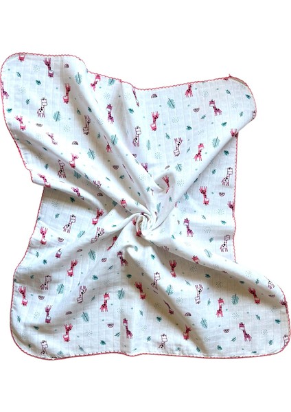 Minika Çok Amaçlı Müslin Örtü Pembe Zürafa 80 x 90 cm Yenidoğan Örtü Bez indirimleri