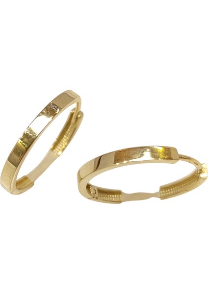 21.5mm Klasik Ray Halka Küpe 14 Ayar Altın Hd Videolu