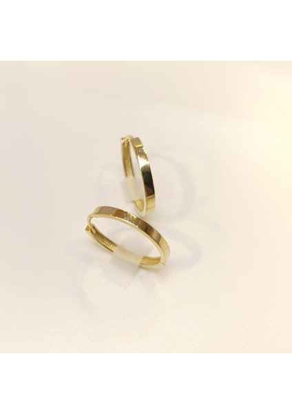 21.5mm Klasik Ray Halka Küpe 14 Ayar Altın Hd Videolu modelleri