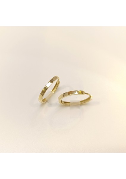 21.5mm Klasik Ray Halka Küpe 14 Ayar Altın Hd Videolu fırsatları