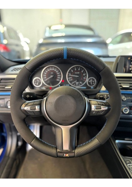 Bmw F30 Nubuk Karbon Mavi Yüzüklü Mavi Dikişli Açıklamayı Okuyunuz!
