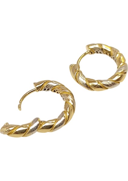 18.6mm Burgu Halka Küpe 14 Ayar Altın Hd Videolu