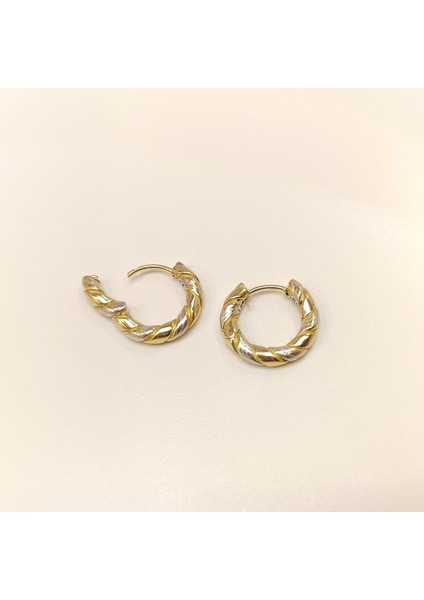 18.6mm Burgu Halka Küpe 14 Ayar Altın Hd Videolu modelleri