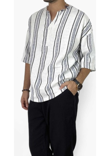 Yeşil Oversize Yazlık Keten Yarım Gömlek fiyatları