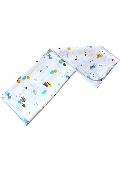 Minika Çok Amaçlı Müslin Mavi Ceylan 80 x 90 cm Yenidoğan Örtü Bez modelleri