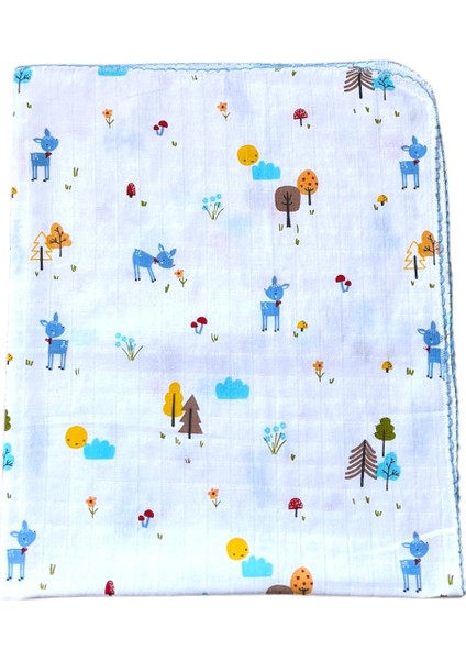 Minika Çok Amaçlı Müslin Mavi Ceylan 80 x 90 cm Yenidoğan Örtü Bez fırsatları