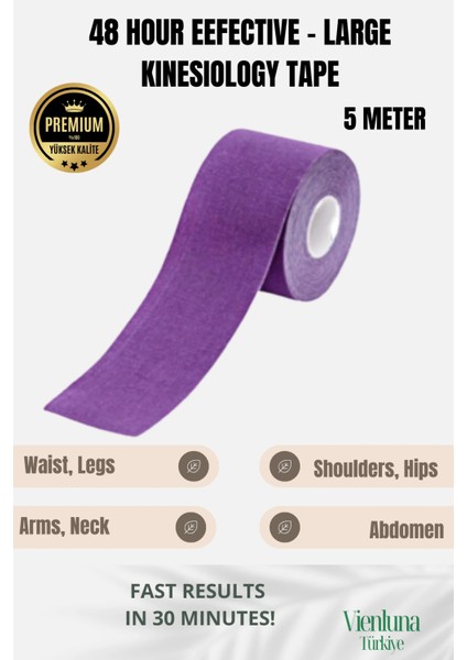 High Quality Waterproof Breathable Athletic Elastic Muscle Pain Tape Purple