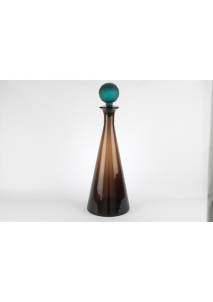 Virella Kahverengi Cam Kapaklı Vazo 19X51CM