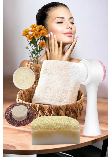 5'li Tüm Cilt Temizleme Kabak Lifli Eşek Sütü Gerdirme Beyazlatıcı Sabun Masaj Peeling Ruşur Taşı modelleri