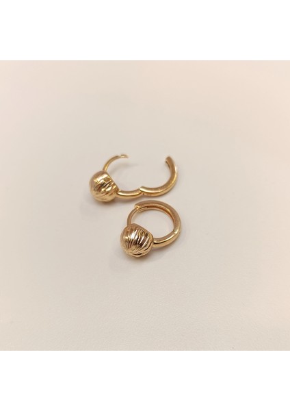 17MM Top Halka Küpe 14 Ayar Altın Hd Videolu modelleri