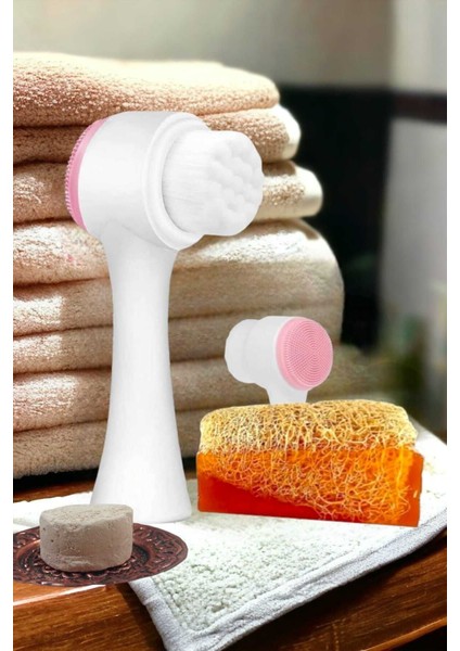 3'lü Cilt Yenileme Siyah Nokta Yüz Temizleme Fırçası Arındırıcı Peeling Kabak Lifli Ballı Sabun