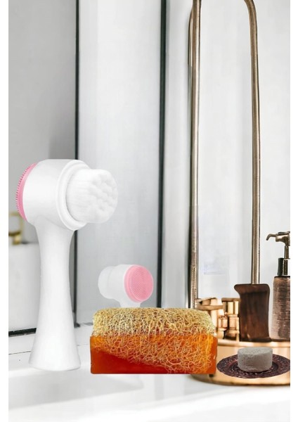 3'lü Cilt Yenileme Siyah Nokta Yüz Temizleme Fırçası Arındırıcı Peeling Kabak Lifli Ballı Sabun modelleri