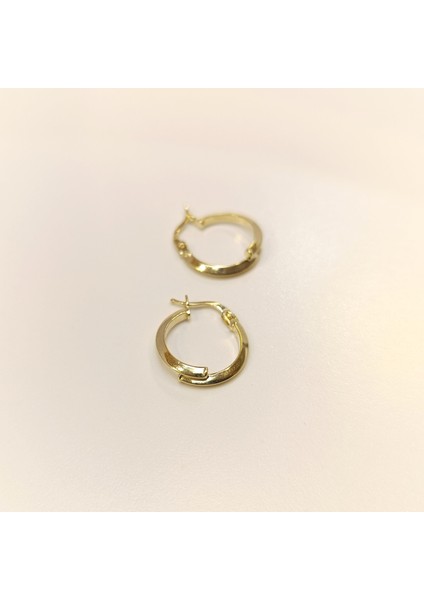 16MM Klasik Ikili Piramit Ray Halka Küpe 14 Ayar Altın Hd Videolu modelleri