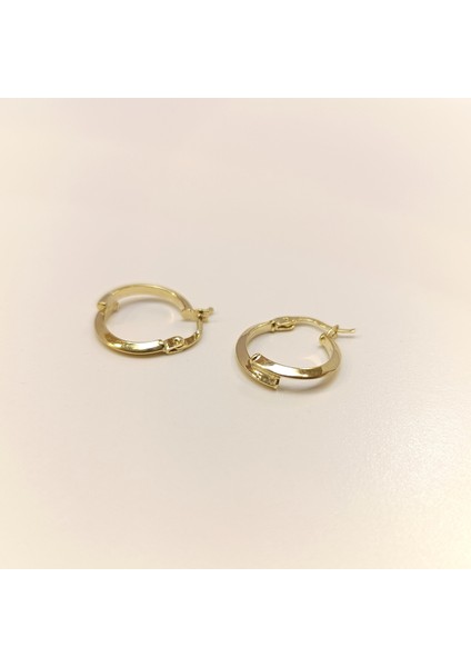 16MM Klasik Ikili Piramit Ray Halka Küpe 14 Ayar Altın Hd Videolu fırsatları