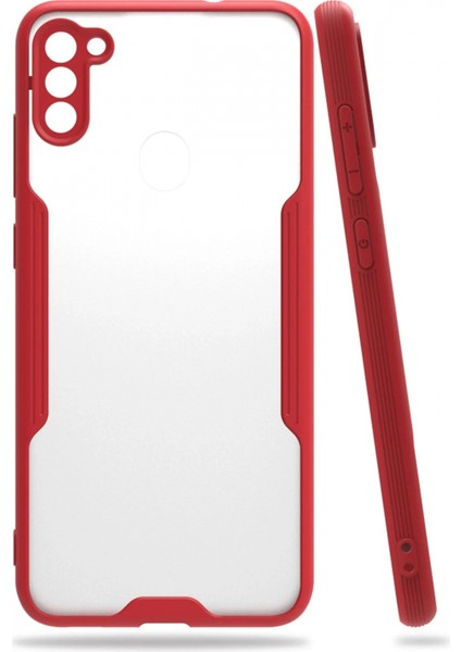 Samsung Galaxy A11 Kılıf Platin Silikon - Kırmızı (K95)