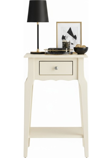 Masif Konik Krem Raflı Komodin - Mini Dresuar fiyatları