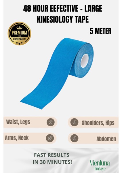 High Quality Waterproof Breathable Athletic Elastic Muscle Pain Tape Blue