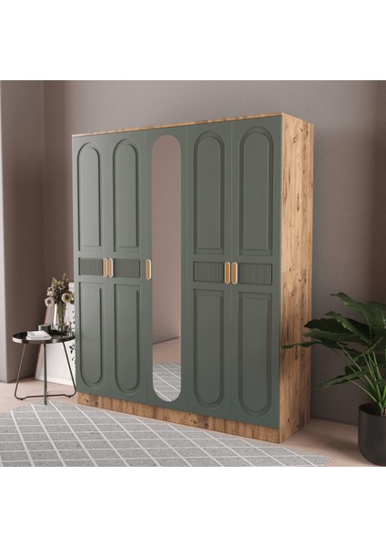 Dova 5 Kapaklı Gardırop - Mdf Kapak