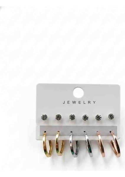 ​✨ Üç Renk Uyumlu Halkalı Küpe Seti - Şıklığı Yakala! fiyatları