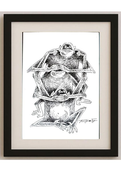 Erenburg Boris 29X21CM Orijinal Karikatür Tablo