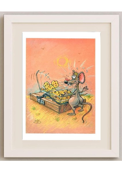 Liviu Stanila 29X21CM Orijinal Karikatür Tablo fırsatları