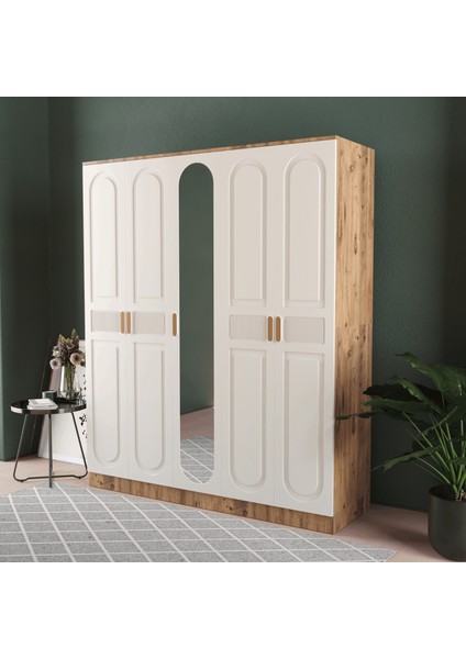 Dova 5 Kapaklı Gardırop - Mdf Kapak