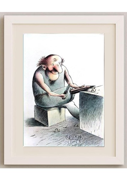 Arkadi Saltykov 29X21CM Orijinal Karikatür Tablo fırsatları