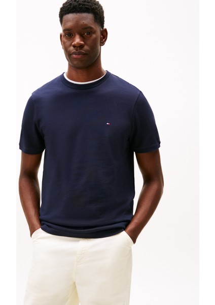 Bisiklet Yaka Mavi Erkek T-Shirt MW0MW41498DW5_RWB Pıque Tee fiyatları