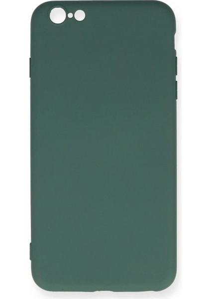 iPhone 6 Plus Kılıf Nano Içi Kadife Silikon - Koyu Yeşil (K95)