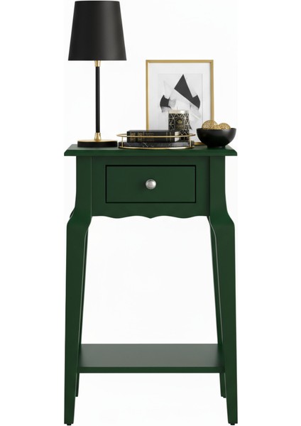 Masif Konik Yeşil Raflı Komodin - Mini Dresuar fiyatları