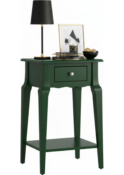 Masif Konik Yeşil Raflı Komodin - Mini Dresuar modelleri