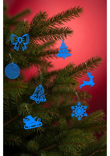 Yılbaşı Çam Ağacı Süsü Mavi Renk Ağaç Süs Dekoru