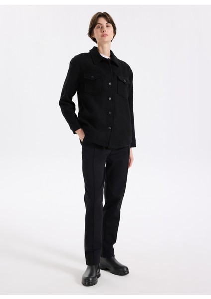 D5WL-GML3584 Siyah Relaxed Düz Kadın Gömlek fiyatları