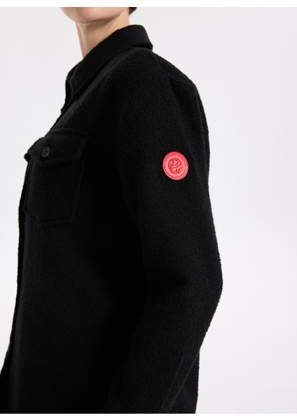 D5WL-GML3584 Siyah Relaxed Düz Kadın Gömlek fırsatları