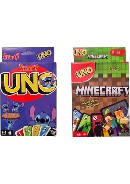Lilo & Stitch Uno ve Minecraft Uno Oyun Kartları