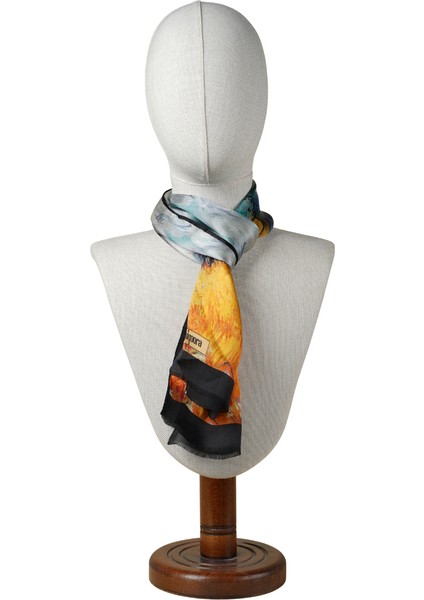 %100 Ipek Şal Fular (27X135CM)-VINCENT Van Gogh(Buğday Tarlası ve Selvi) fiyatları