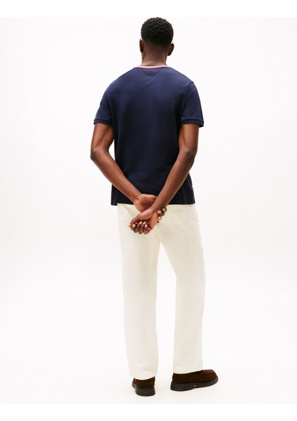 Bisiklet Yaka Mavi Erkek T-Shirt MW0MW41498DW5_RWB Pıque Tee fırsatları