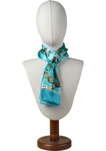 %100 Ipek Şal Fular (27X135 Cm)-Vincent Van Gogh (Badem Ağacı Turkuaz) fiyatları