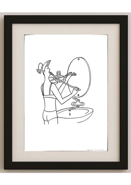 Marie Plotena 29X21CM Orijinal Karikatür Tablo