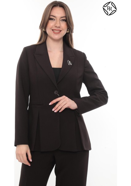 Kadın Rahat Kesim Astarlı Ceket Pantolon Takım Elbise