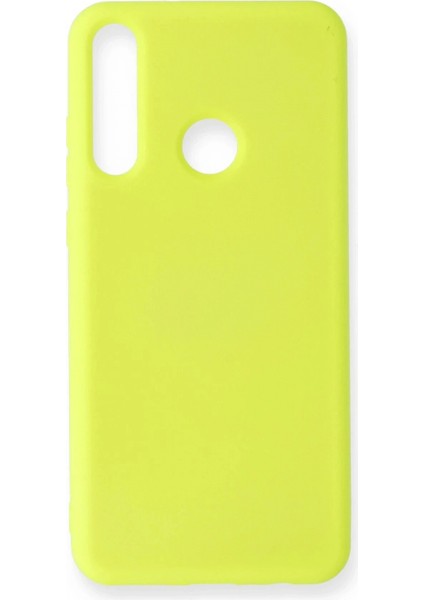 Huawei Y6P Kılıf Nano Içi Kadife Silikon - Sarı (K95)