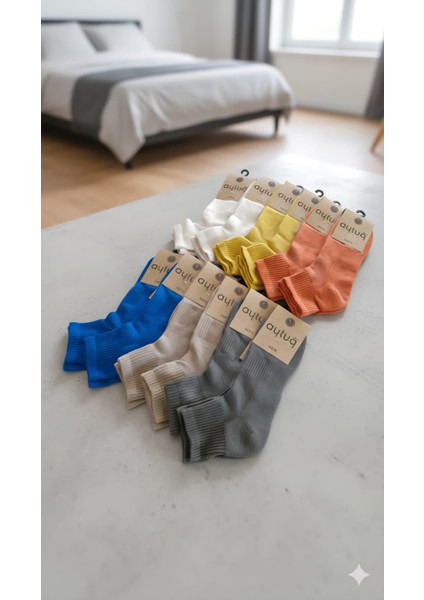 Pamuk Erkek Patik Çorabı; Dikişsiz; Mevsimlik ; 41-45 Numara; Asorti 12'li Kutu