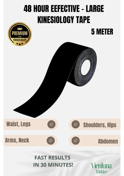 High Quality Waterproof Breathable Athletic Elastic Muscle Pain Tape Black