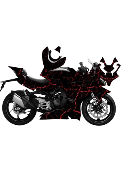 CF Moto 450 SR Cracked Texture Design Motor Kaplama